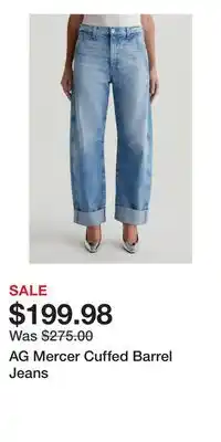 Nordstrom AG Mercer Cuffed Barrel Jeans offer