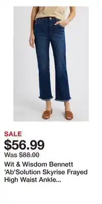 Nordstrom Wit & Wisdom Bennett 'Ab'Solution Skyrise Frayed High Waist Ankle Barely Bootcut Jeans offer