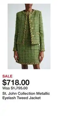 Nordstrom St. John Collection Metallic Eyelash Tweed Jacket offer