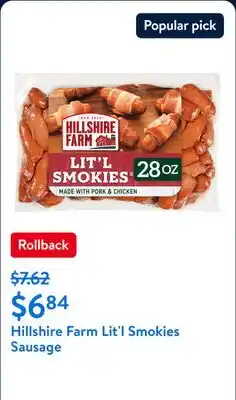 Walmart Hillshire Farm Lit'l Smokies Sausage offer