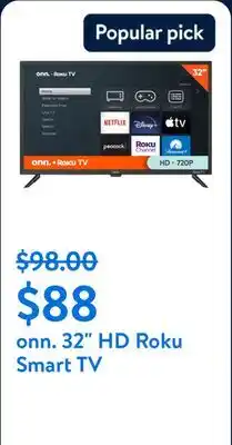 Walmart onn. 32 HD Roku Smart TV offer