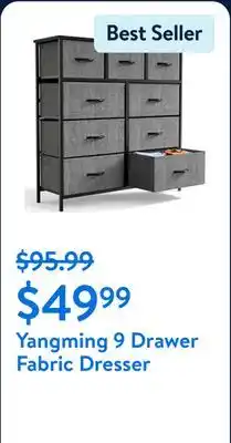 Walmart Yangming 9 Drawer Fabric Dresser offer