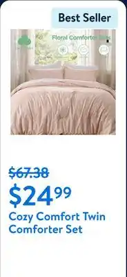 Walmart Cozy Comfort Twin Comforter Set offer