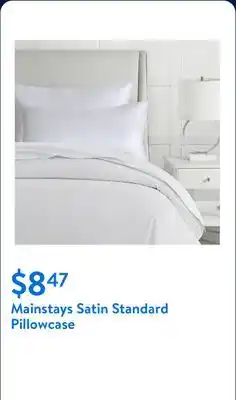 Walmart Mainstays Satin Standard Pillowcase offer