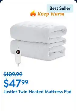 Walmart Justlet Twin Heated Mattress Pad offer