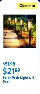 Walmart Solar Path Lights, 4 Pack offer