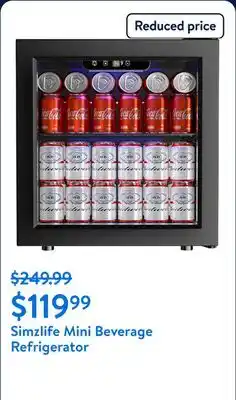 Walmart Simzlife Mini Beverage Refrigerator offer