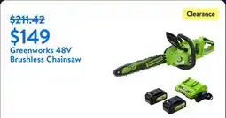 Walmart Greenworks 48V Brushless Chainsaw offer