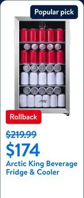 Walmart Arctic King Beverage Fridge & Cooler offer