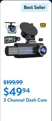 Walmart 3 Channel Dash Cam offer