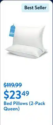 Walmart Bed Pillows (2-Pack Queen) offer