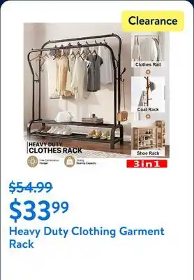 Walmart Heavy Duty Clothing Garment Rack offer