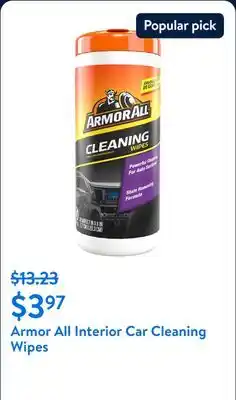 Walmart Armor All Interior Car Cleaning Wipes offer