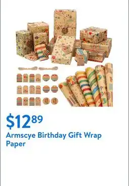 Walmart Armscye Birthday Gift Wrap Paper offer