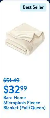 Walmart Bare Home Microplush Fleece Blanket (Full/Queen) offer