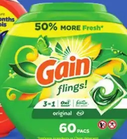 Ocean State Job Lot Gain Flings Oxi Boost and Febreze Original Scent Laundry Detergent Pacs 60 Count offer