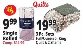 Ocean State Job Lot 3 Piece Quilt Sets offer