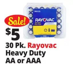 Ocean State Job Lot 30 Pk. Rayovac Heavy Duty AA or AAA offer