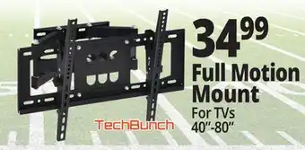 Ocean State Job Lot TechBunch Full Motion Universal Wall Mount for Flat TVs 40 - 80 offer