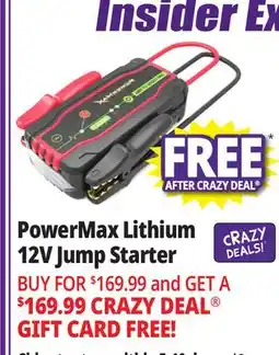 Ocean State Job Lot PowerMax Lithium 12V Jump Starter offer