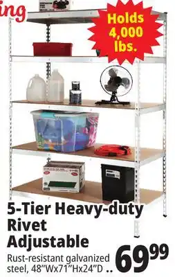 Ocean State Job Lot Method Storage Systems 5-Tier Heavy-Duty Rivet Shelving Unit 48 x 71 offer