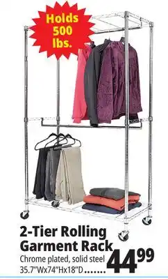 Ocean State Job Lot 2-Tier Rolling Garment Rack offer