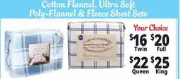 Ocean State Job Lot Cotton Flannel, Ultra Soft Poly-Flannel & Fleece Sheet Sets offer