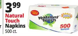 Ocean State Job Lot Natural Touch Family Pack 1-Ply Paper Luncheon Napkins 500-count offer