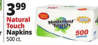 Ocean State Job Lot Natural Touch Family Pack 1-Ply Paper Luncheon Napkins 500-count offer