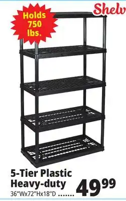 Ocean State Job Lot Maxit 5-Tier Heavy-Duty Plastic Shelving Unit offer