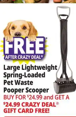 Ocean State Job Lot Large Lightweight Spring-Loaded Pet Waste Pooper Scooper offer