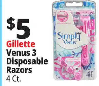 Ocean State Job Lot Gillette Simply Venus Disposable Razors 4 Count offer