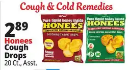 Ocean State Job Lot Honees Honey Lemon Menthol Eucalyptus Cough Drops 20 Count offer