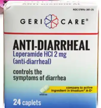 Ocean State Job Lot Geri-Care 2 mg Loperamide HCI Anti-Diarrheal Caplets 24 Caplets offer