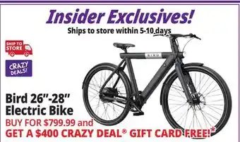 Ocean State Job Lot BirdBike A-Frame eBike Stealth Black offer