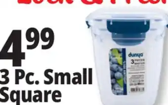 Ocean State Job Lot Dunya Lock & Fresh Square Food Storage Container Set 3 Piece offer