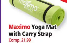 Ocean State Job Lot Maximo Fitness Black Exercise Mat with Strap 10mm offer