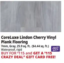 Ocean State Job Lot CoreLuxe 7mm Linden Cherry Waterproof Rigid Vinyl Plank Flooring Gray 25.9 sq. ft. ($4.44/ sq. ft.) offer