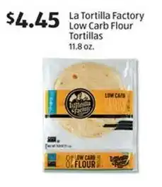 Aldi La tortilla factory low carb flour tortillas offer