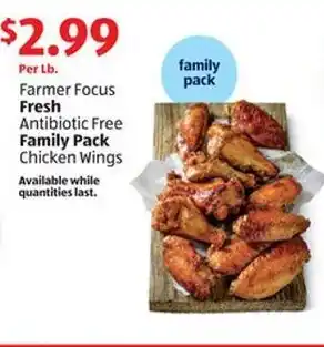 Aldi Farmer Focus Fresh Antibiotic Free Family Pack Chicken Wings offer