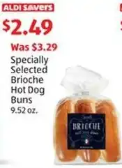 Aldi Specially Selected Brioche Hot Dog Buns offer