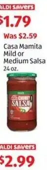 Aldi Casa Mamita Mild or Medium Salsa offer