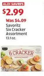 Aldi Savoritz Six Cracker Assortment offer