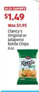 Aldi Clancy's Original or Jalapeno Kettle Chips offer