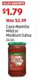 Aldi Casa Mamita Mild or Medium Salsa offer