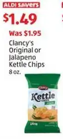 Aldi Clancy's Original or Jalapeno Kettle Chips offer