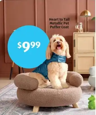 Aldi Heart to Tail Metallic Pet Puffer Coat offer