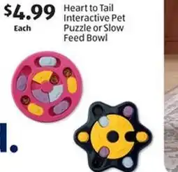 Aldi Heart to Tail Interactive Pet Puzzle or Slow Feed Bowl offer