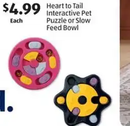 Aldi Heart to Tail Interactive Pet Puzzle or Slow Feed Bowl offer