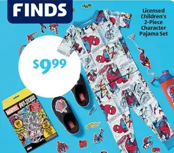 Aldi Licensed Children's 2-Piece Character Pajama Set offer